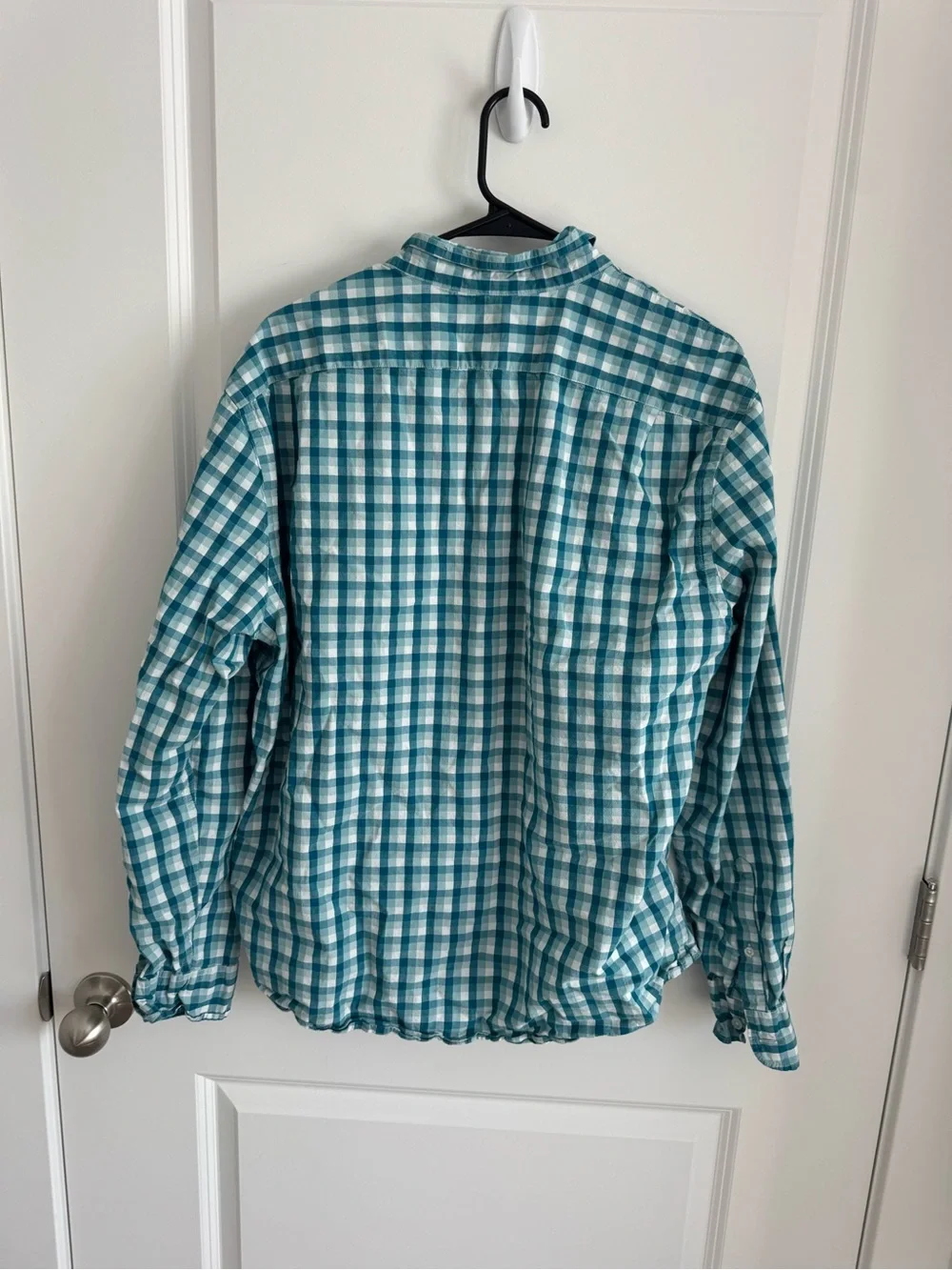 J. Crew Teal and White Plaid Button-Down Shirt - Men's
